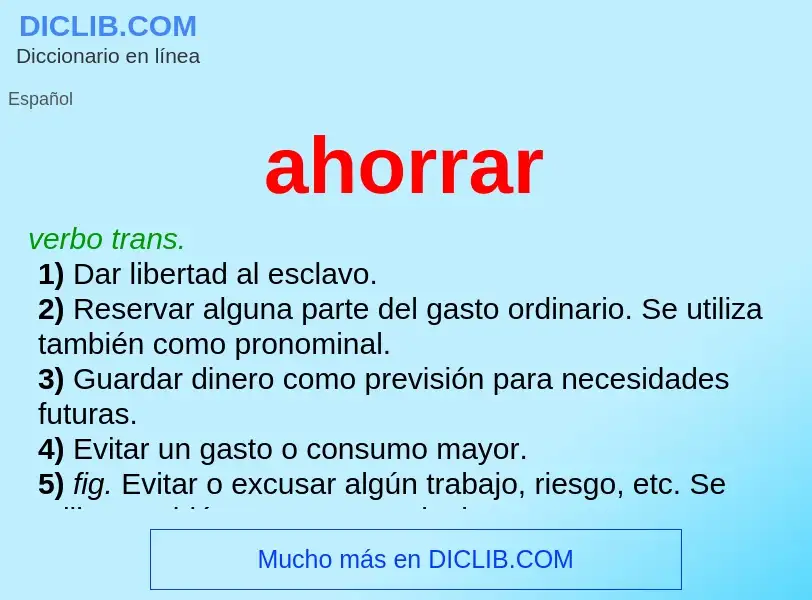 What is ahorrar - definition