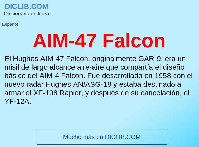 What is AIM-47 Falcon - definition