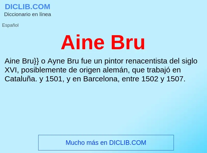 ¿Qué es Aine Bru? - significado y definición