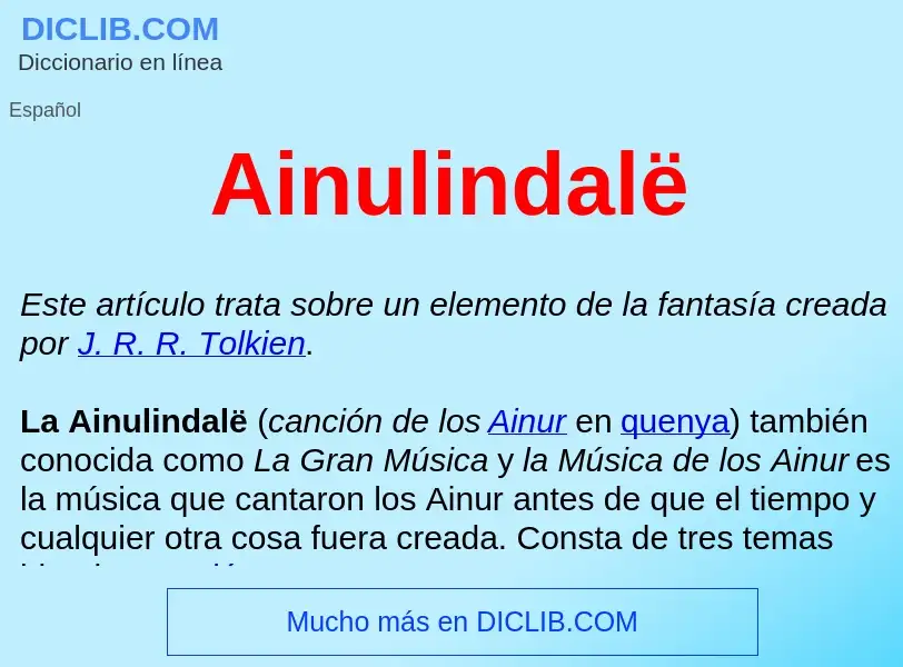 Wat is Ainulindalë  - definition