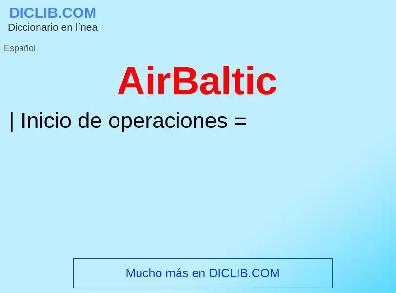 Wat is AirBaltic - definition