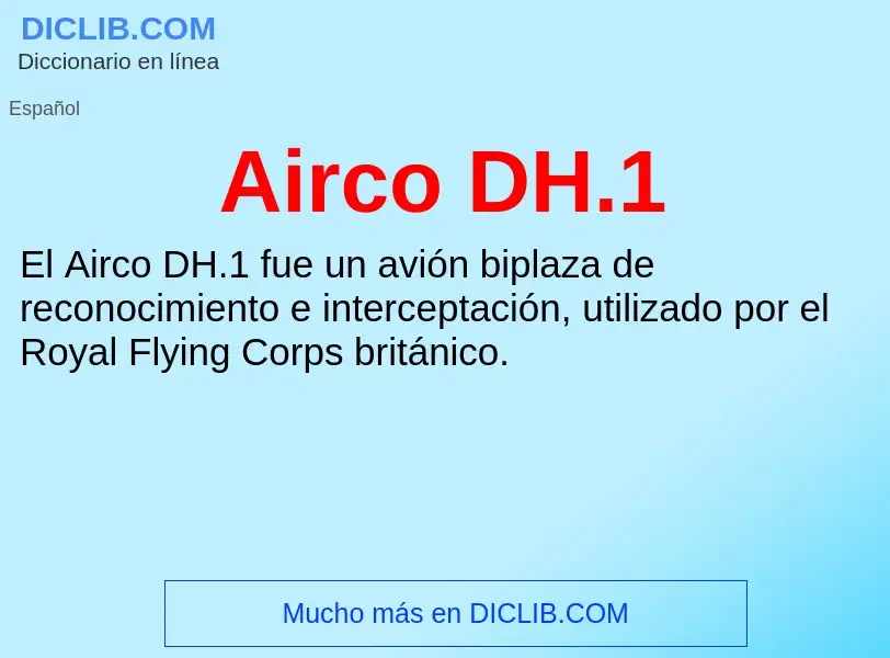 Τι είναι Airco DH.1 - ορισμός