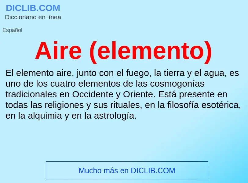 What is Aire (elemento) - meaning and definition