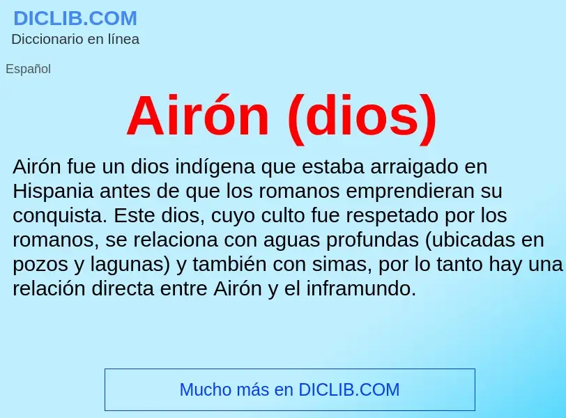 O que é Airón (dios) - definição, significado, conceito