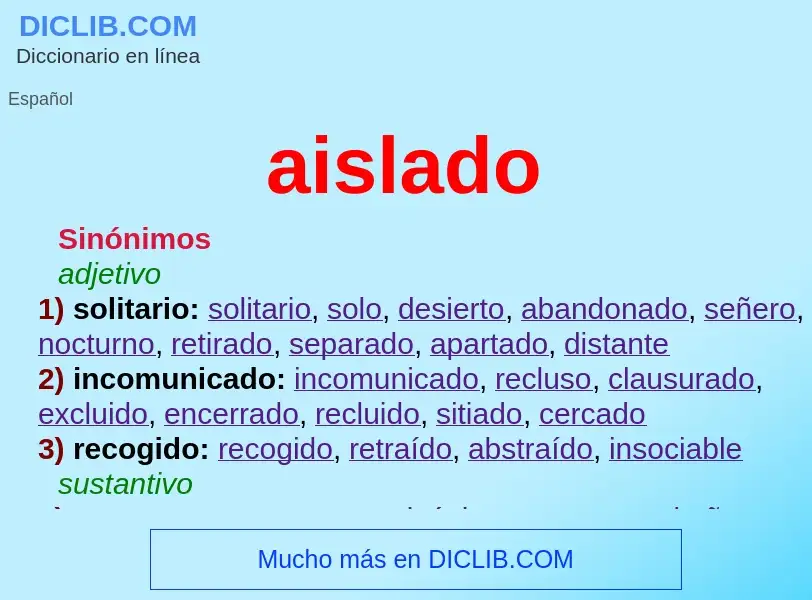 What is aislado - definition