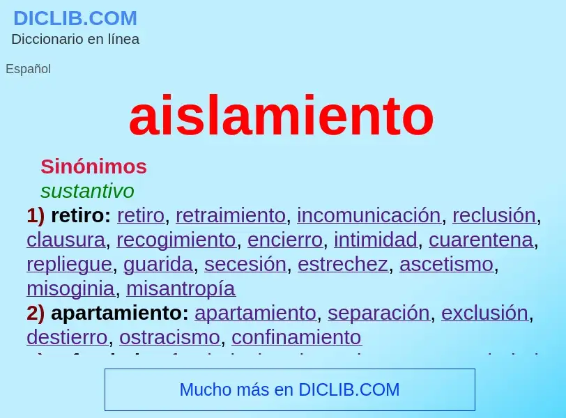O que é aislamiento - definição, significado, conceito