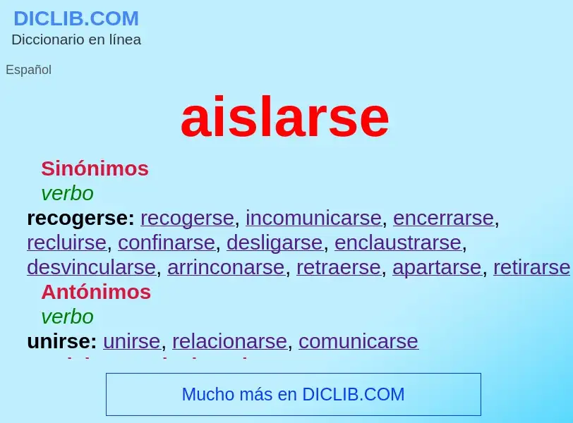 O que é aislarse - definição, significado, conceito