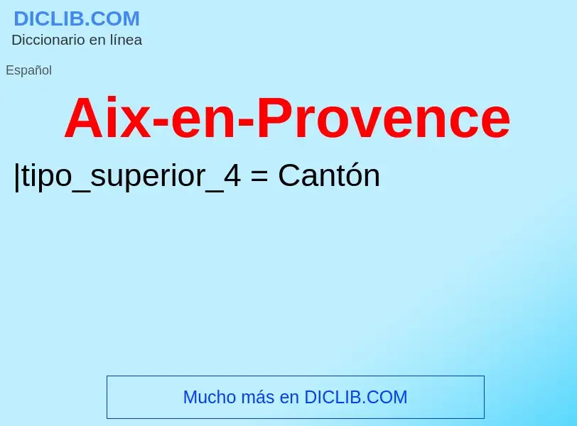 ¿Qué es Aix-en-Provence? - significado y definición