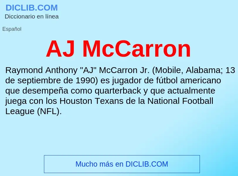 What is AJ McCarron - definition