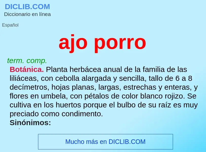 What is ajo porro - definition