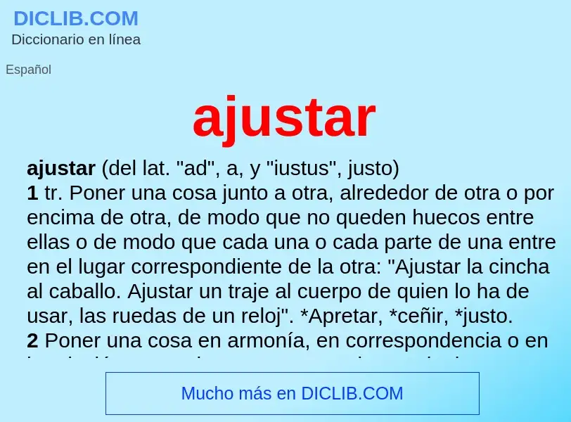 What is ajustar - definition