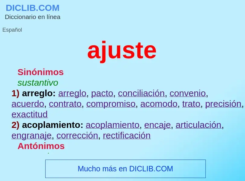 ¿Qué es ajuste? - significado y definición