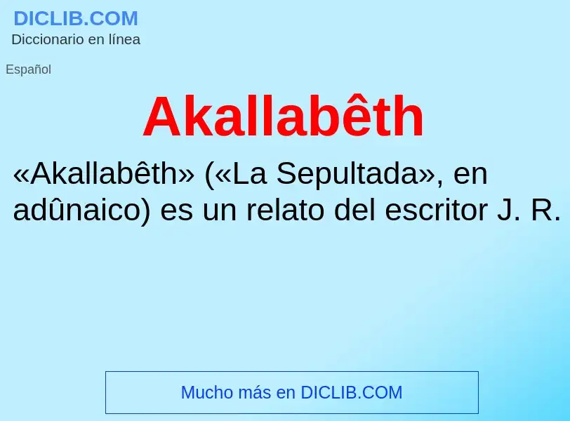 Wat is Akallabêth - definition