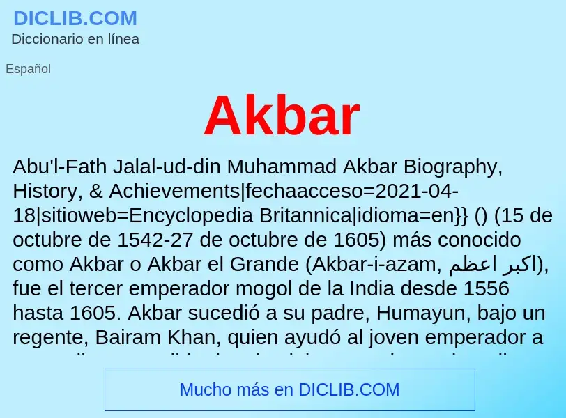 ¿Qué es Akbar? - significado y definición