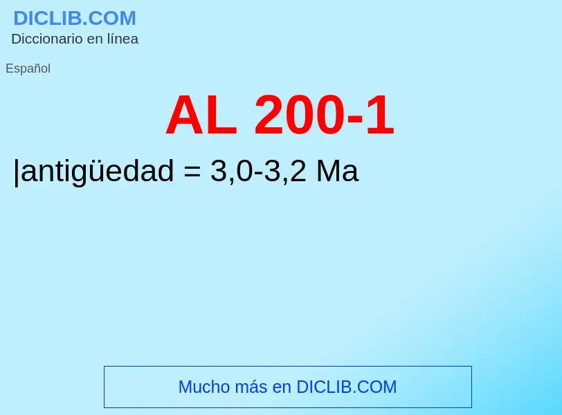 ¿Qué es AL 200-1? - significado y definición