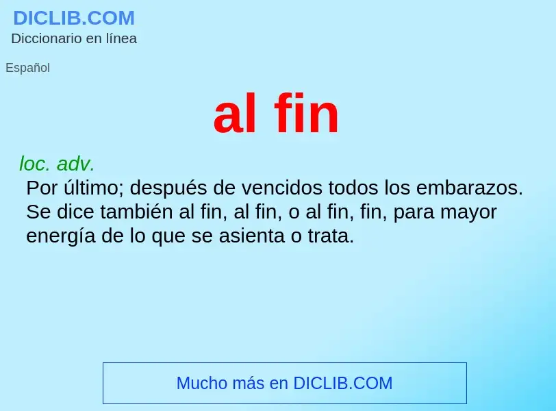 Wat is al fin - definition