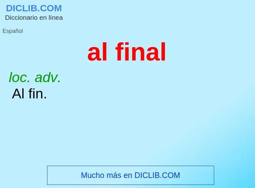 What is al final - definition