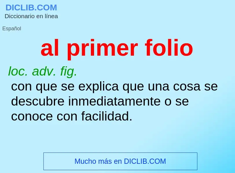 What is al primer folio - definition