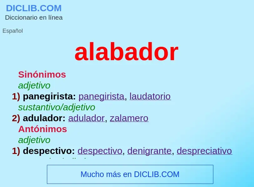 ¿Qué es alabador? - significado y definición