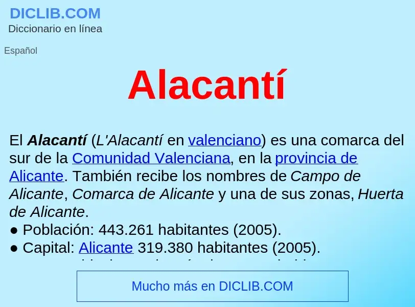 ¿Qué es Alacantí ? - significado y definición