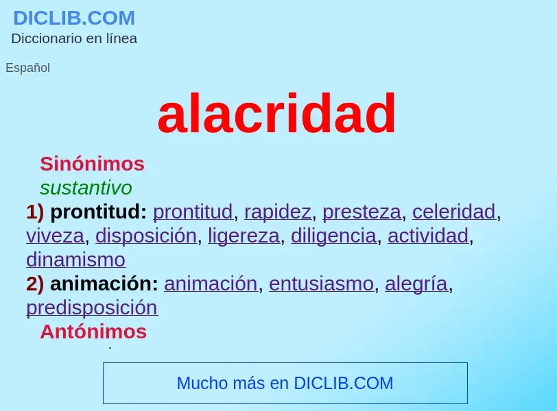 What is alacridad - definition