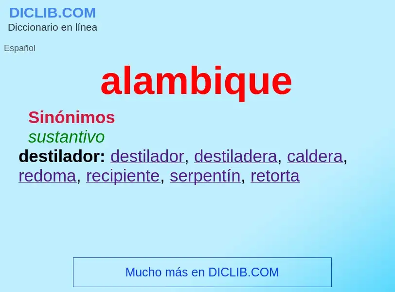 What is alambique - definition