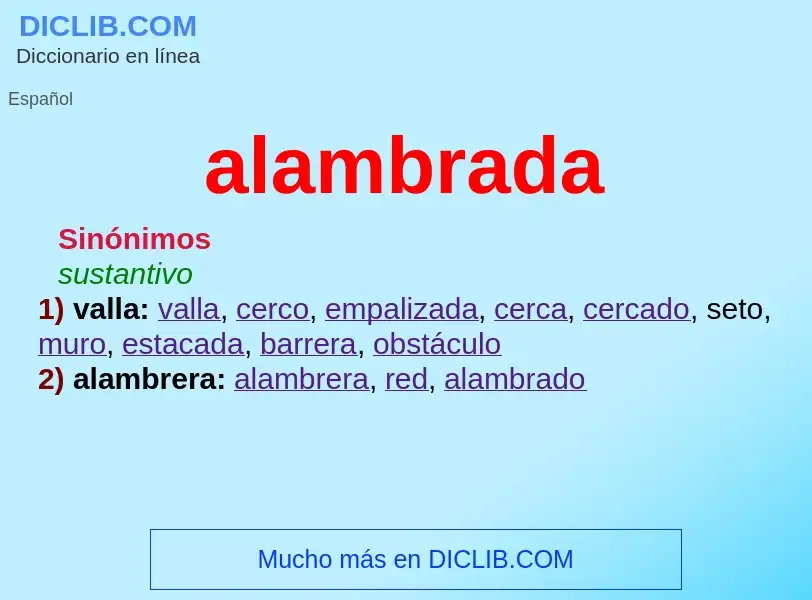 ¿Qué es alambrada? - significado y definición