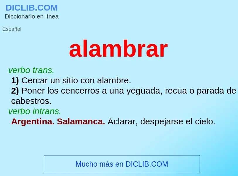 What is alambrar - meaning and definition