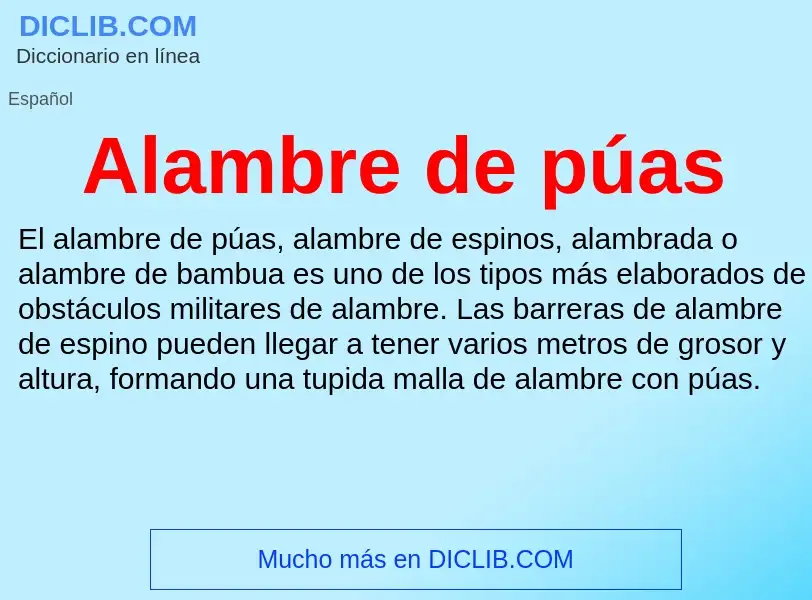 What is Alambre de púas - definition