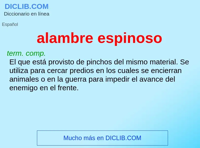 What is alambre espinoso - definition