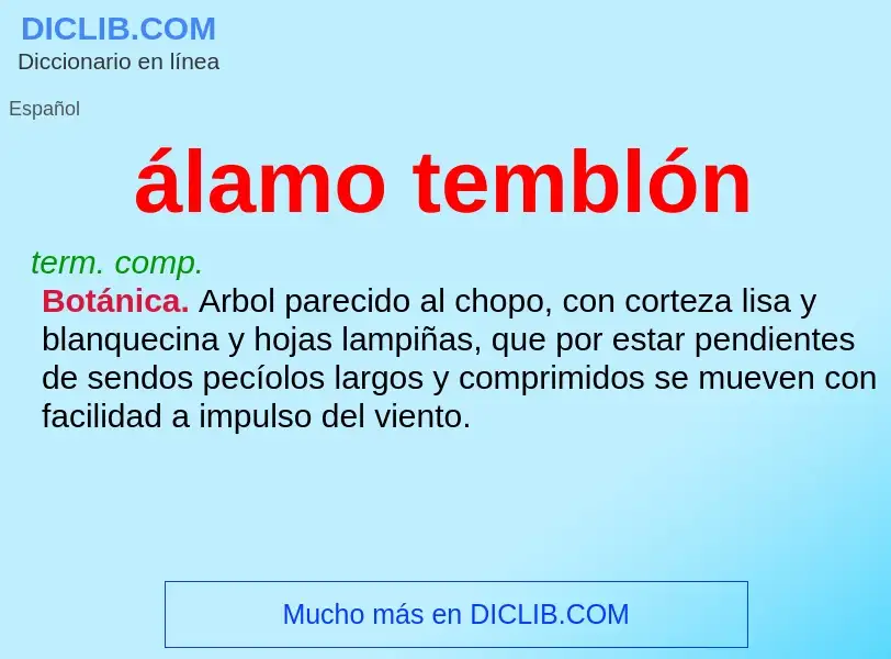 ¿Qué es álamo temblón? - significado y definición