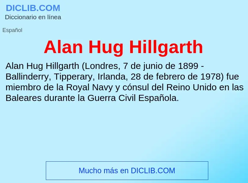 Что такое Alan Hug Hillgarth - определение