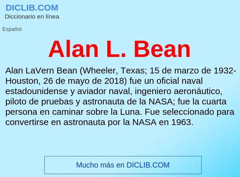 O que é Alan L. Bean - definição, significado, conceito