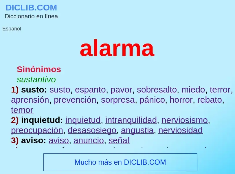 ¿Qué es alarma? - significado y definición