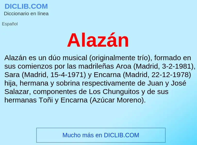 ¿Qué es Alazán? - significado y definición