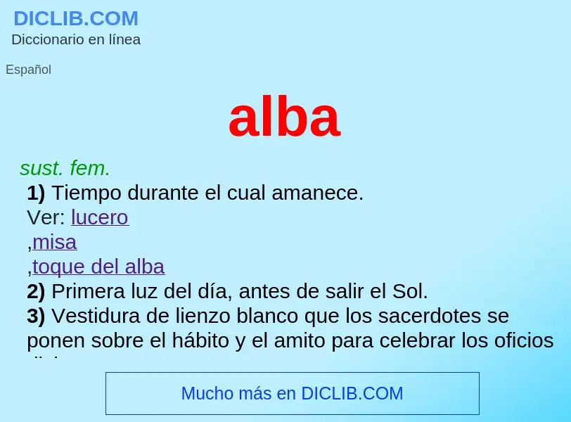 What is alba - meaning and definition