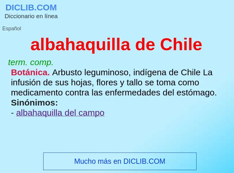 ¿Qué es albahaquilla de Chile? - significado y definición