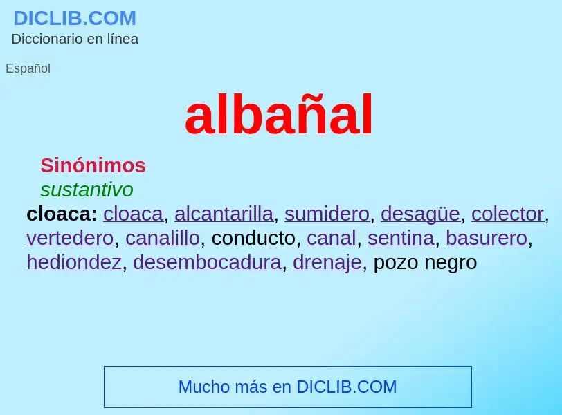 Was ist albañal - Definition