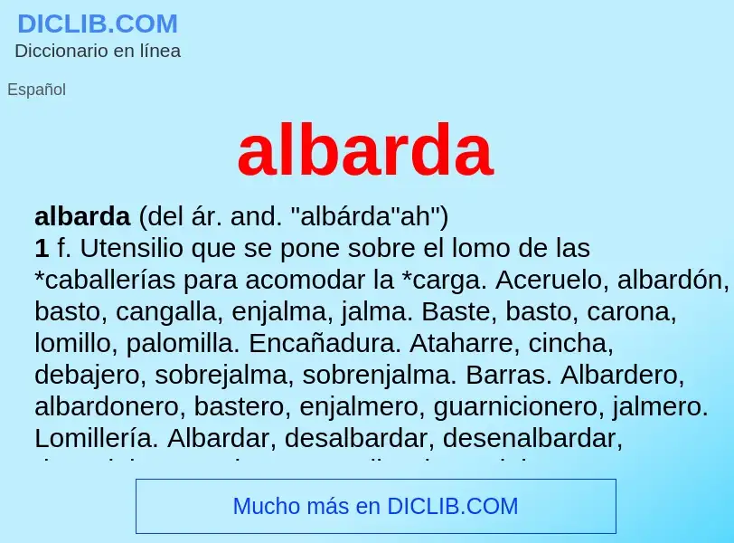 O que é albarda - definição, significado, conceito