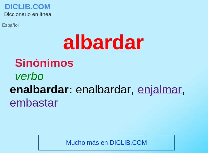 ¿Qué es albardar? - significado y definición