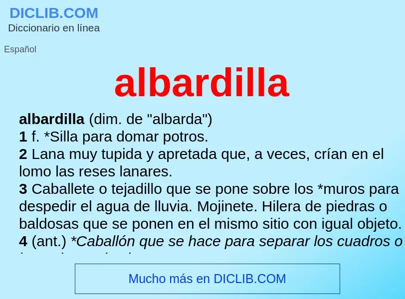 Was ist albardilla - Definition