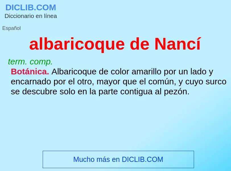 What is albaricoque de Nancí - meaning and definition