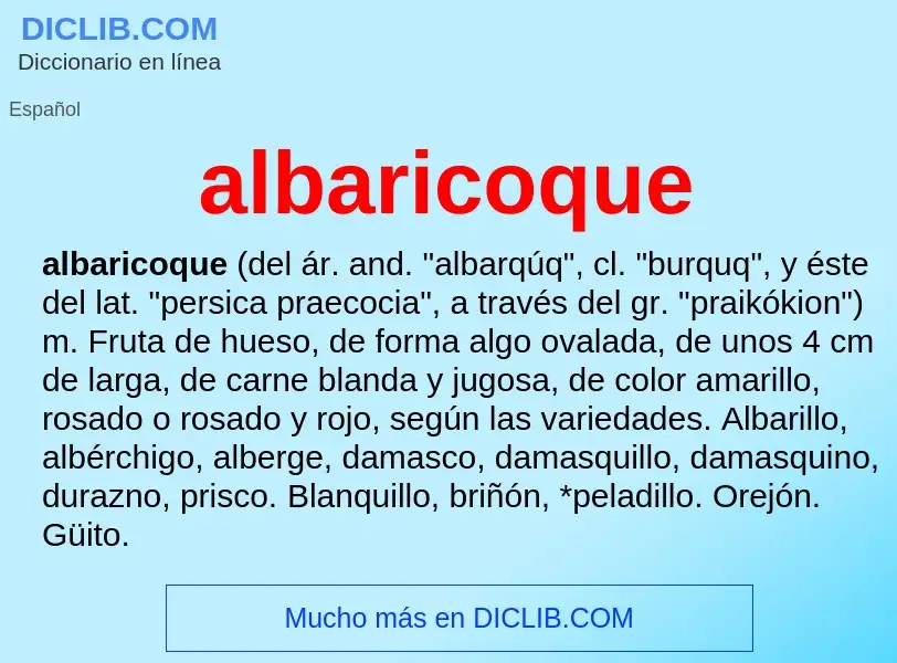 Wat is albaricoque - definition