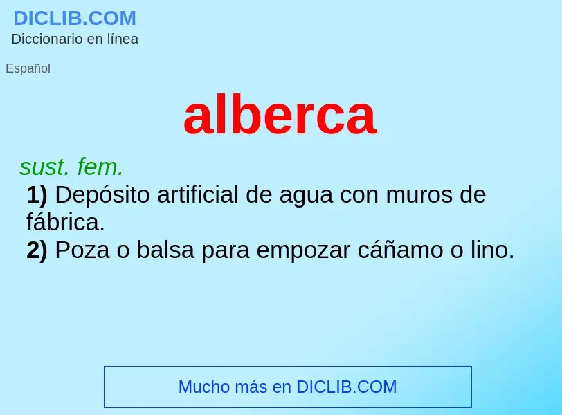 What is alberca - meaning and definition