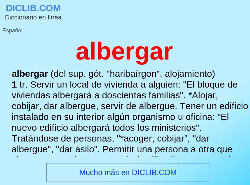 O que é albergar - definição, significado, conceito