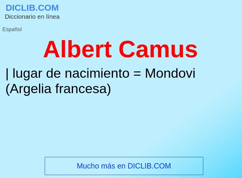 ¿Qué es Albert Camus? - significado y definición