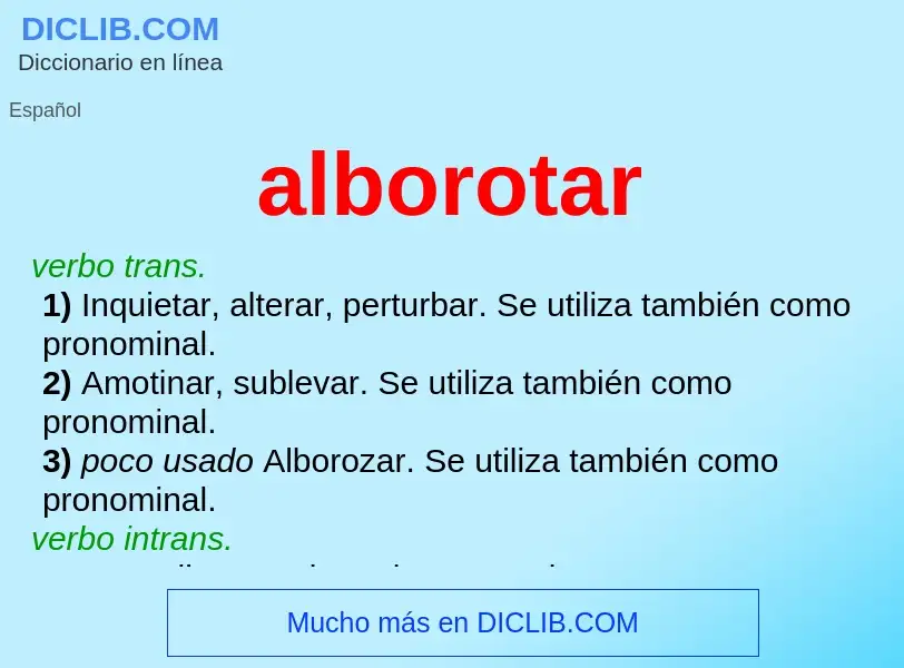 Wat is alborotar - definition