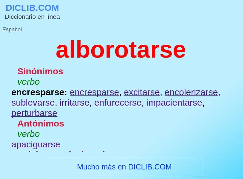 What is alborotarse - meaning and definition