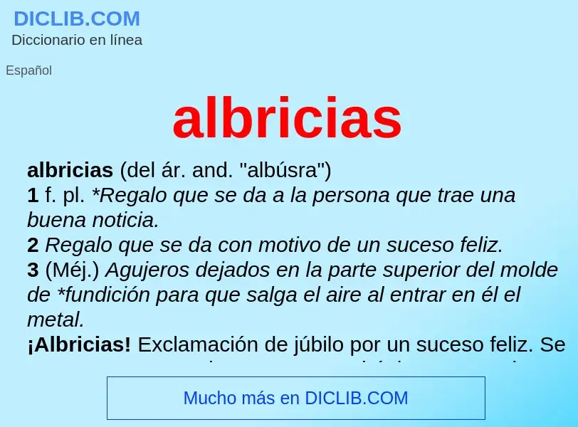 What is albricias - definition