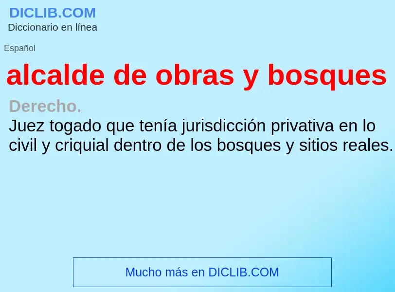 What is alcalde de obras y bosques - meaning and definition